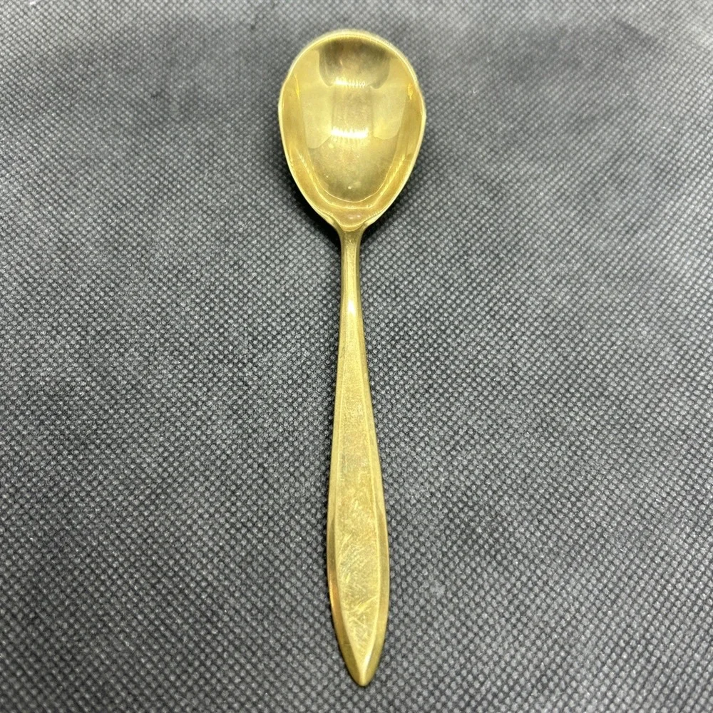 VTG Dirigold Dirilyte Goldware‎ Serving Sugar Shell Dip Spoon REGAL Flatware 5